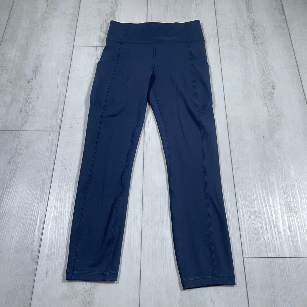 Lululemon Leggings Womens 4 Blue Invigorate High Rise Crop 23 Yoga Pilates